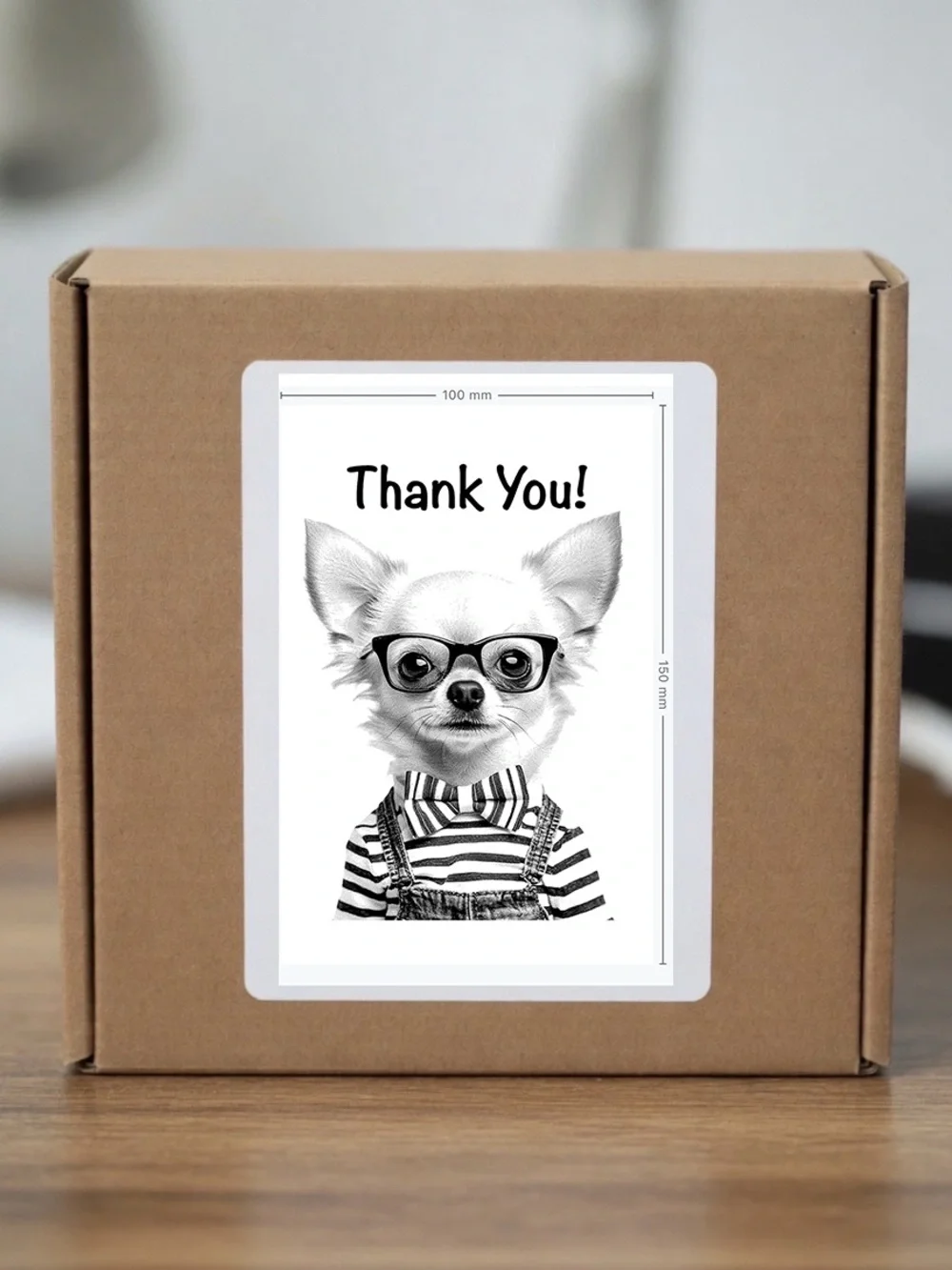 Chihuahua Thank You Stickers 4”x6”-100ct.